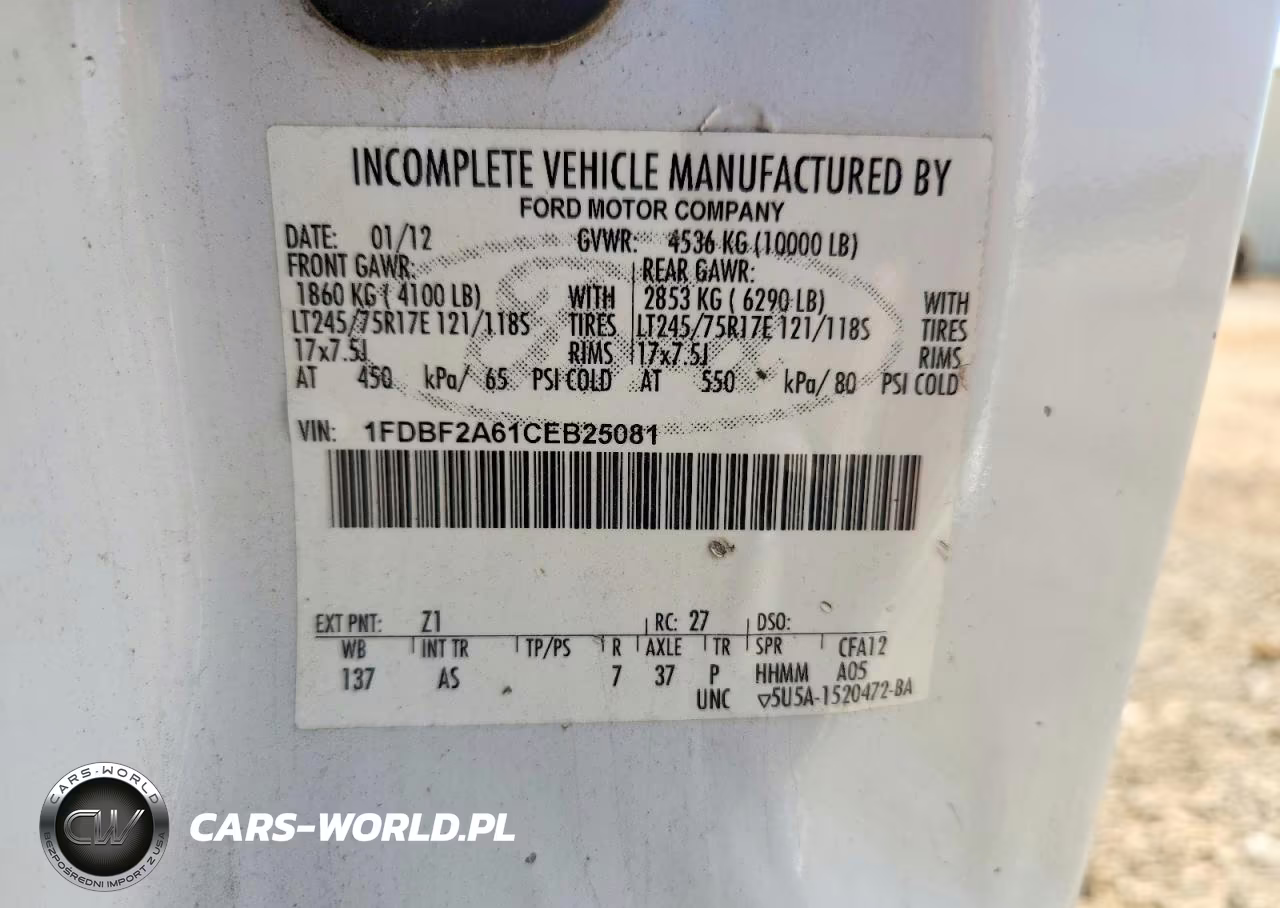 2012 Ford F250 Super Duty VIN:1FDBF2A61CEB25081 - 13
