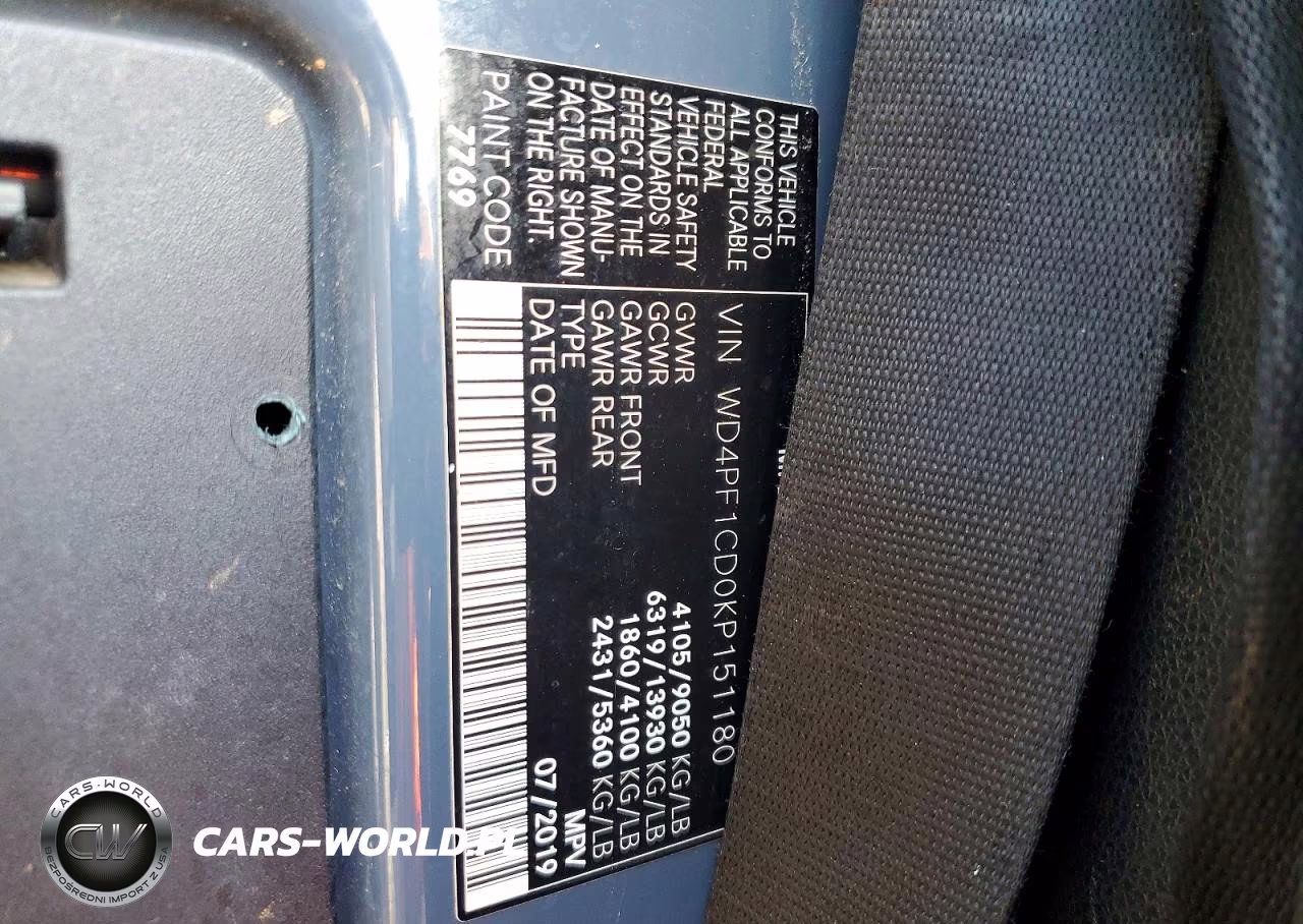 2019 Mercedes-Benz Sprinter 2500-3500 VIN:WD4PF1CD0KP151180 - 13