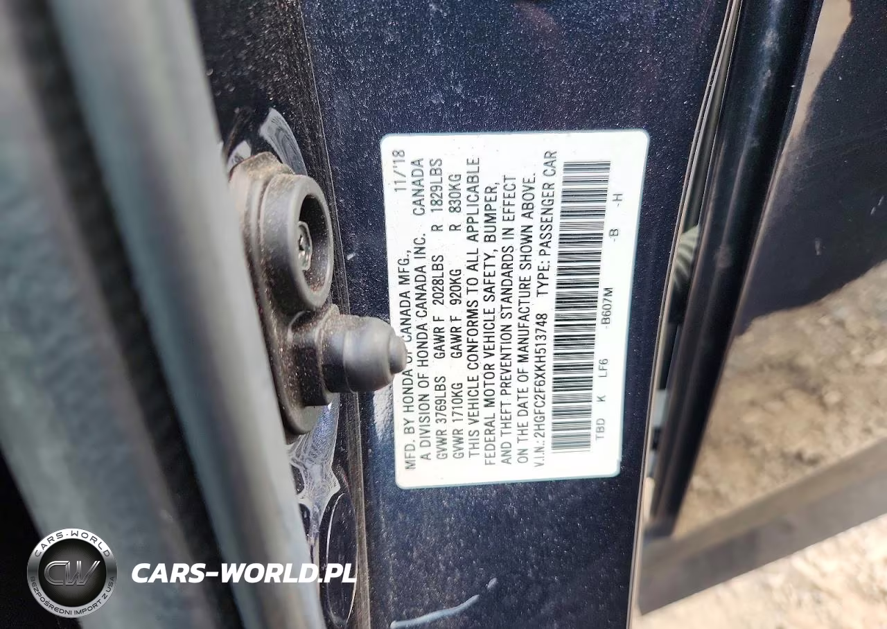 2019 Honda Civic Lx VIN:2HGFC2F6XKH513748 - 13