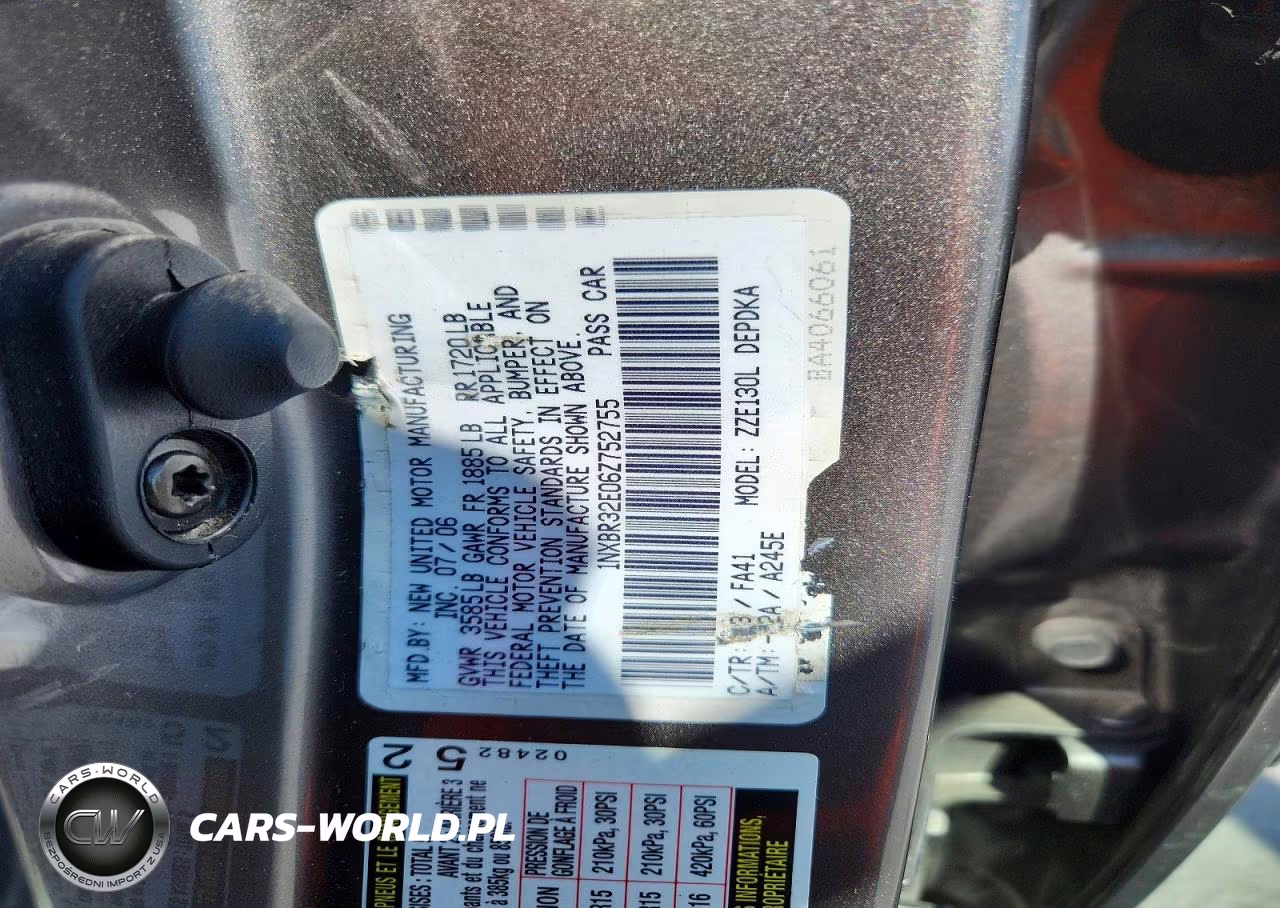 2006 Toyota Corolla Ce VIN:1NXBR32E06Z752755 - 13