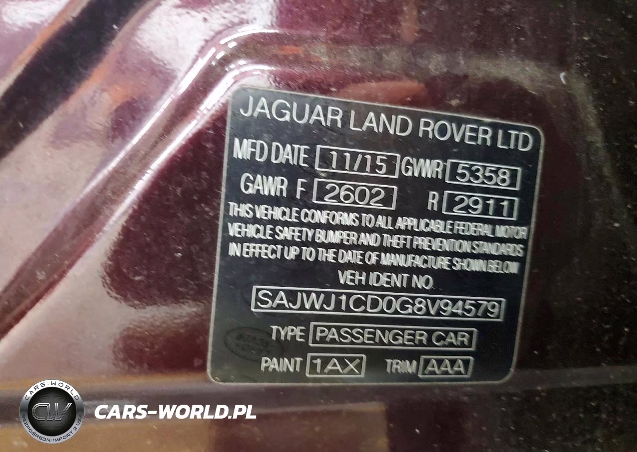 2016 Jaguar Xj VIN:SAJWJ1CD0G8V94579 - 12