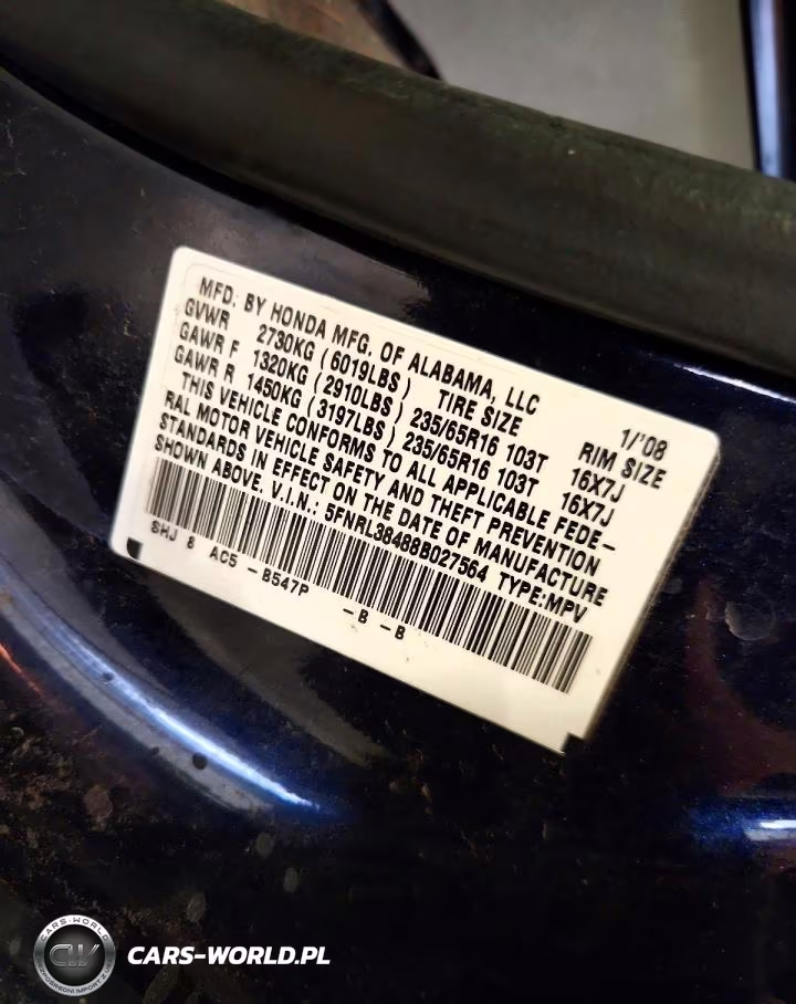 2008 Honda Odyssey Ex VIN:5FNRL38488B027564 - 13