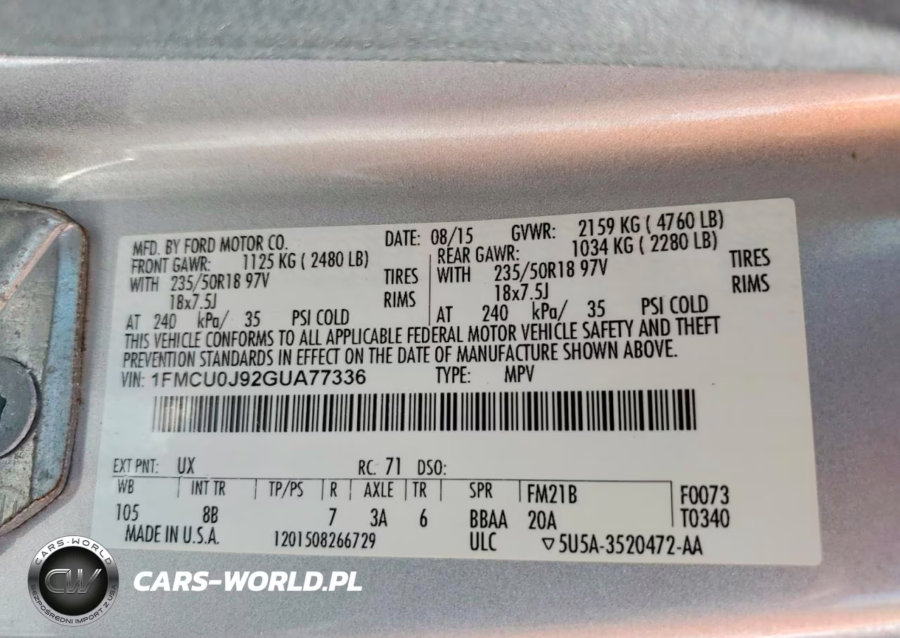 2016 Ford Escape Titanium VIN:1FMCU0J92GUA77336 - 13