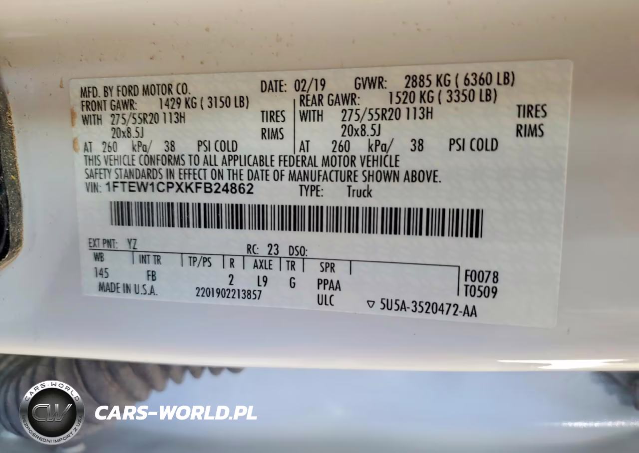 2019 Ford F150 Supercrew VIN:1FTEW1CPXKFB24862 - 12
