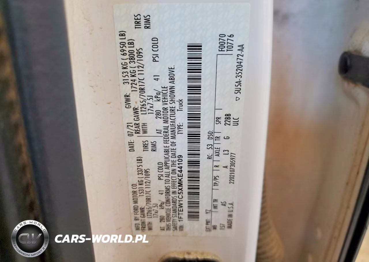2021 Ford F150 Supercrew VIN:1FTEW1C5XMKE44109 - 12