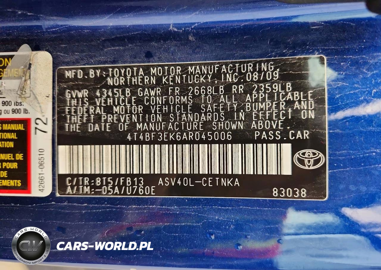 2010 Toyota Camry Le VIN:4T4BF3EK6AR045006 - 12