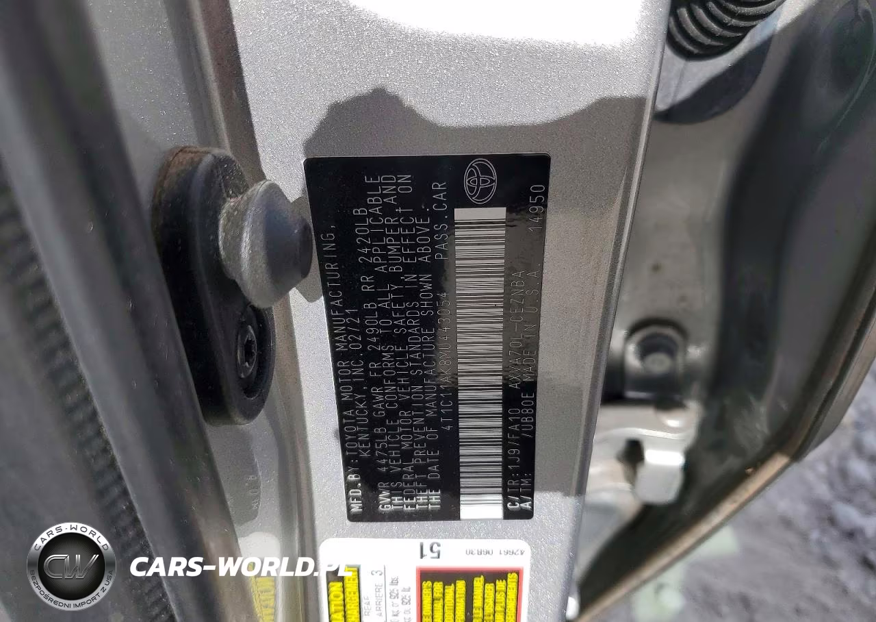 2021 Toyota Camry Le VIN:4T1C11AK8MU443054 - 12
