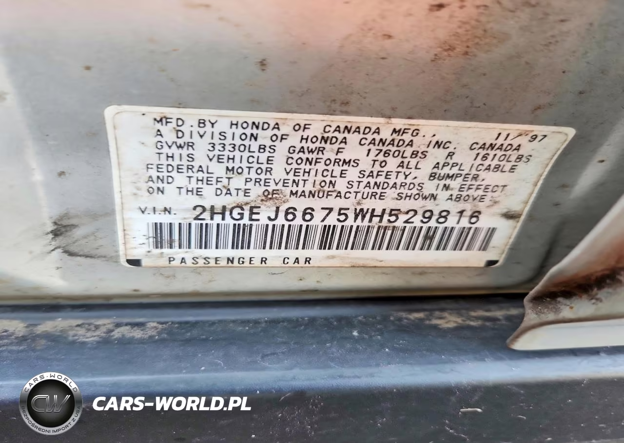 1998 Honda Civic Lx VIN:2HGEJ6675WH529816 - 12