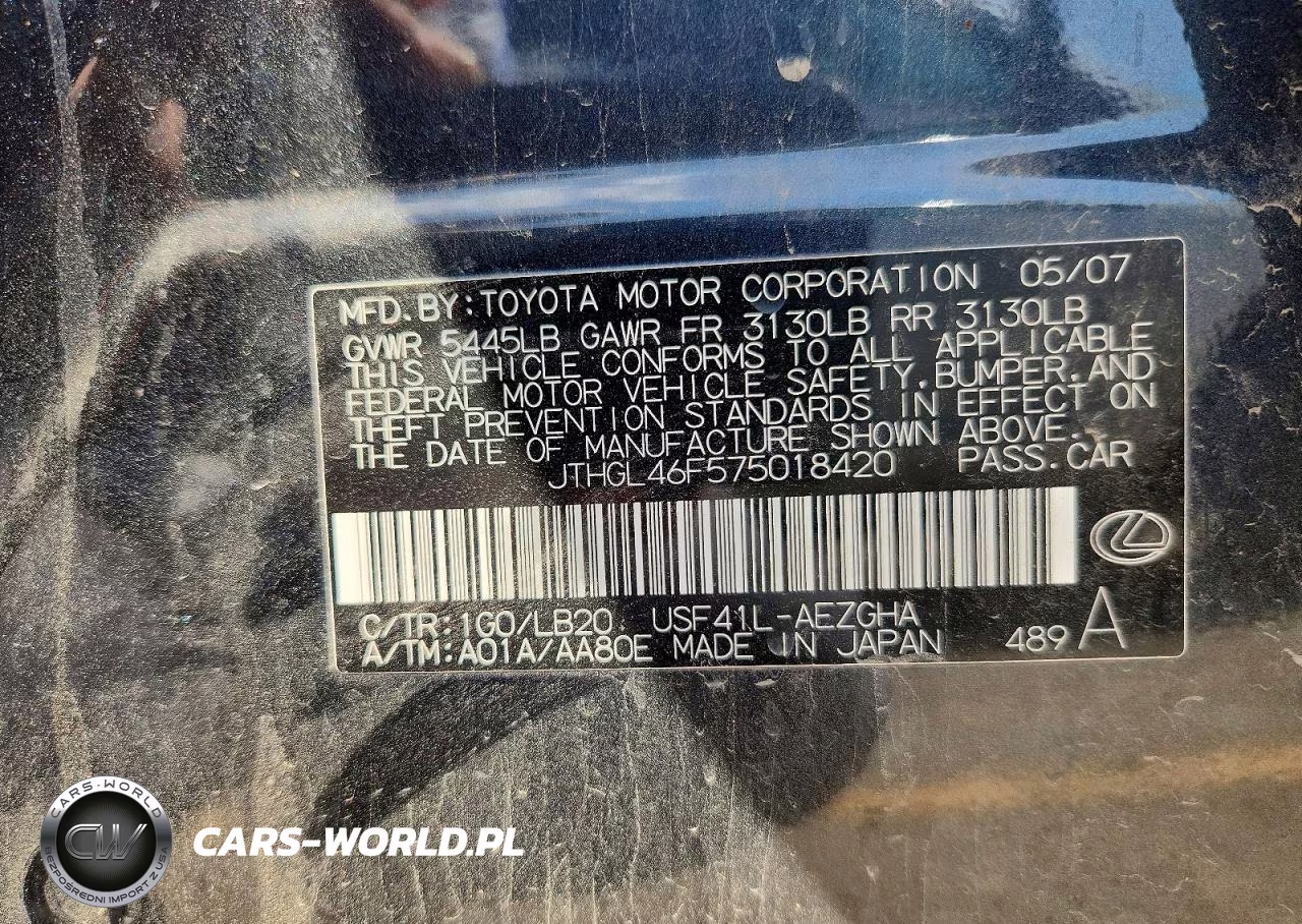 2007 Lexus Ls 460L VIN:JTHGL46F575018420 - 12