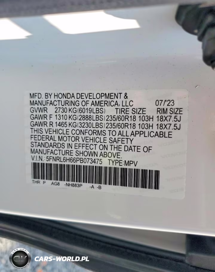 2023 Honda Odyssey Exl VIN:5FNRL6H66PB073475 - 13