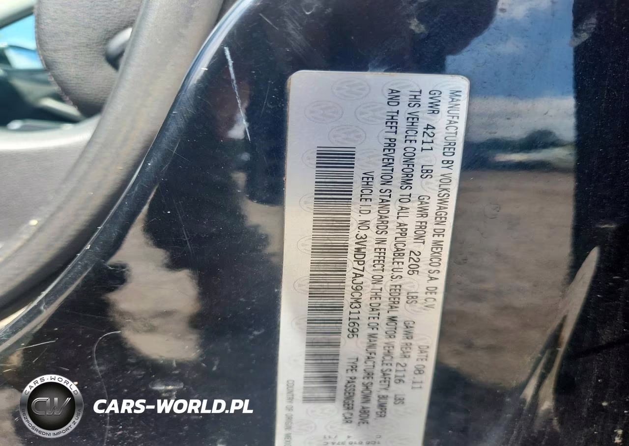 2012 Volkswagen Jetta VIN:3VWDP7AJ9CM311695 - 12