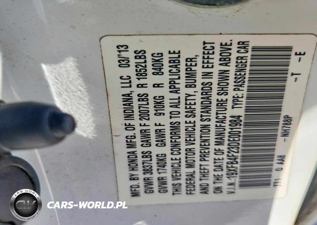 2013 Honda Civic Hybrid VIN:19XFB4F23DE001984 - 12