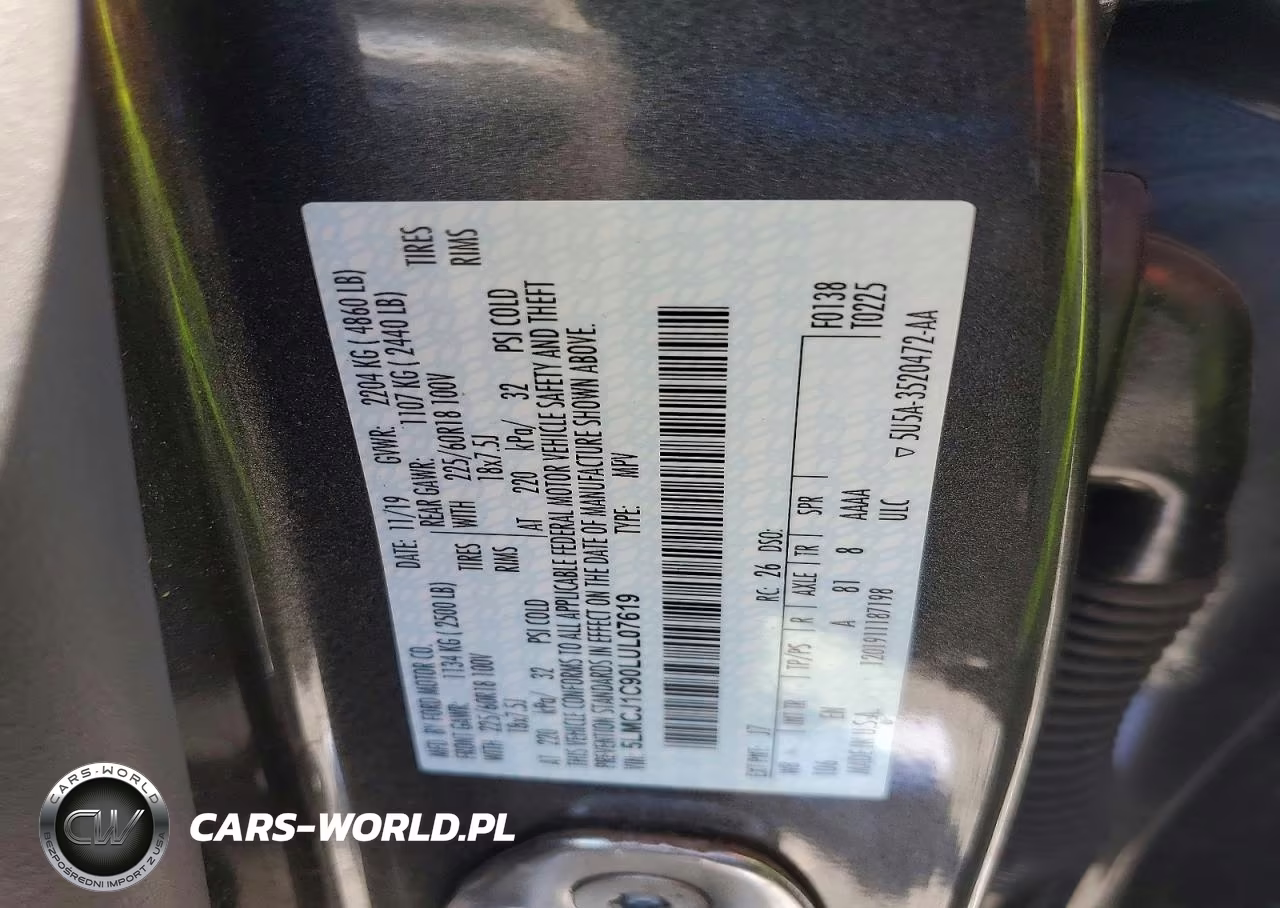 2020 Lincoln Corsair VIN:5LMCJ1C90LUL07619 - 13