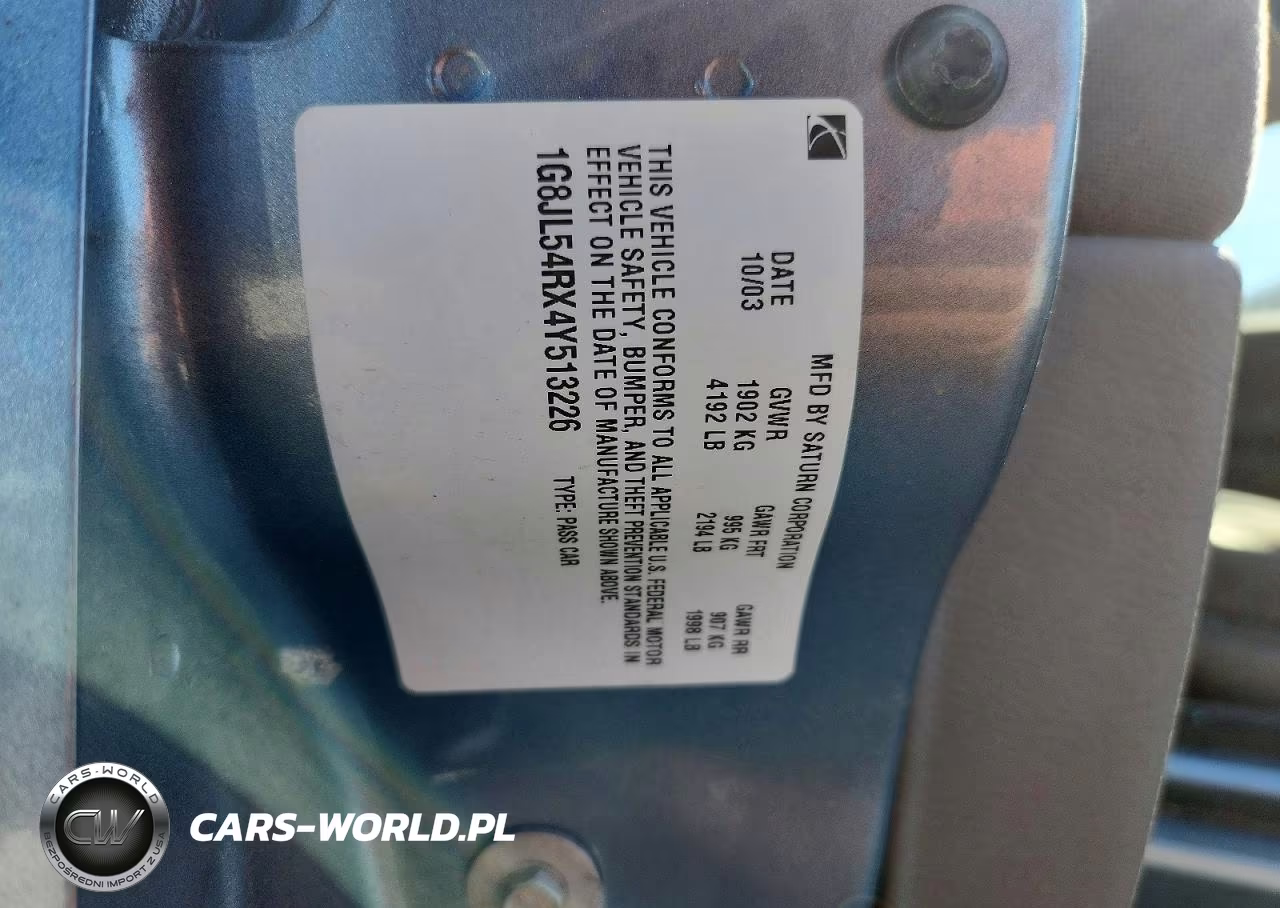 2004 Saturn L300 Level 3 VIN:1G8JL54RX4Y513226 - 12
