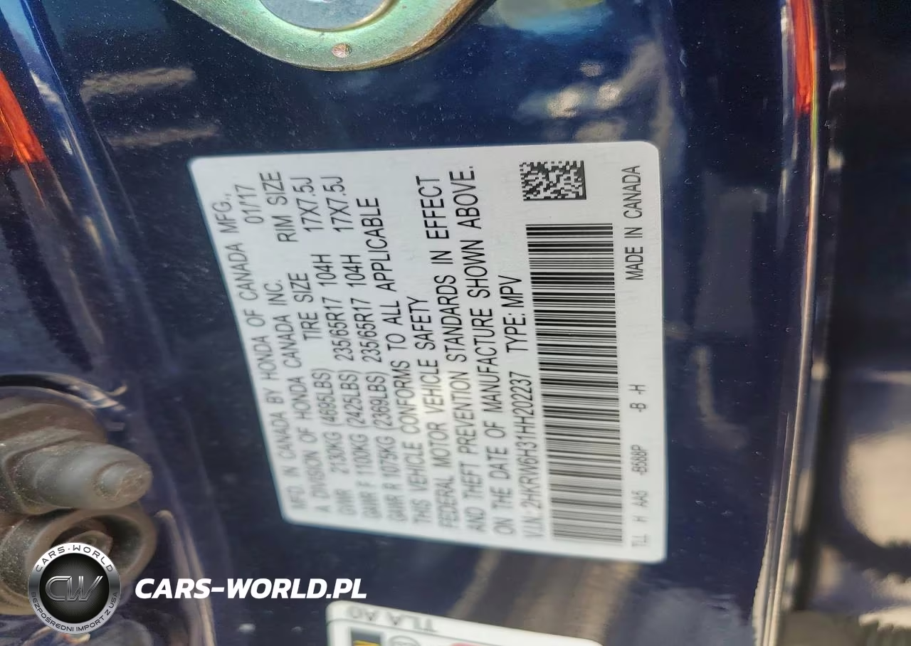 2017 Honda Cr-V Lx VIN:2HKRW6H31HH202237 - 14