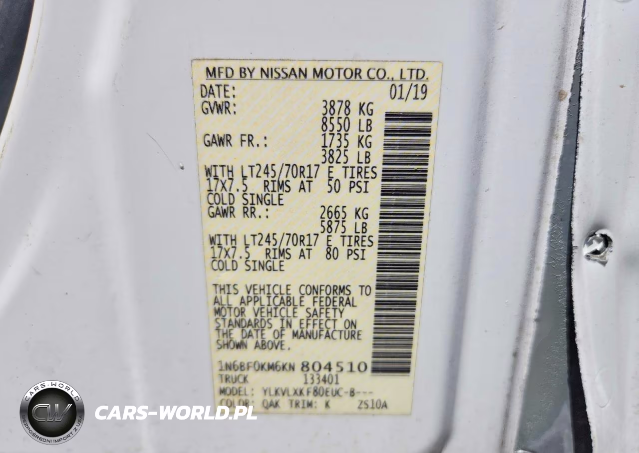 2019 Nissan Nv 1500 Sv VIN:1N6BF0KM6KN804510 - 13