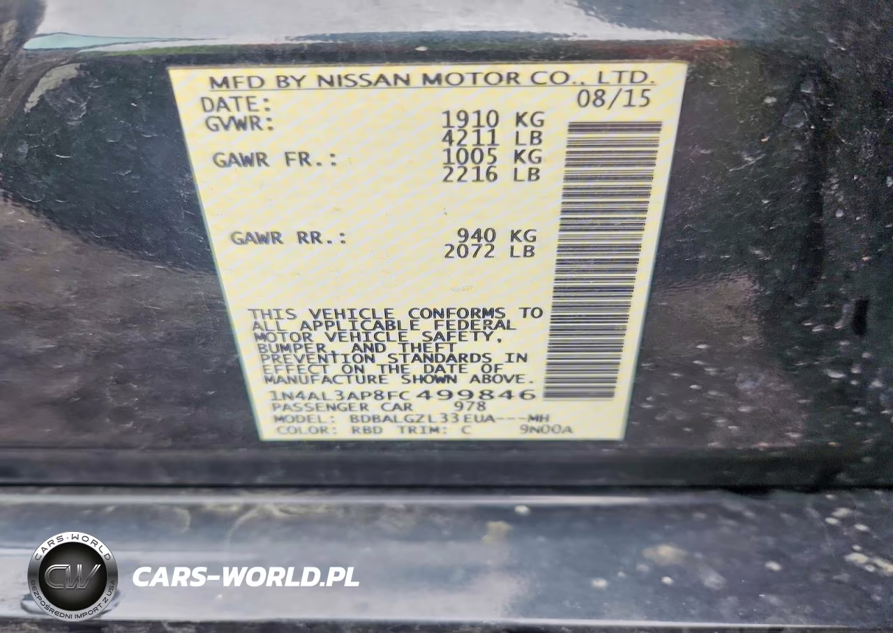 2015 Nissan Altima 2.5 S VIN:1N4AL3AP8FC499846 - 12