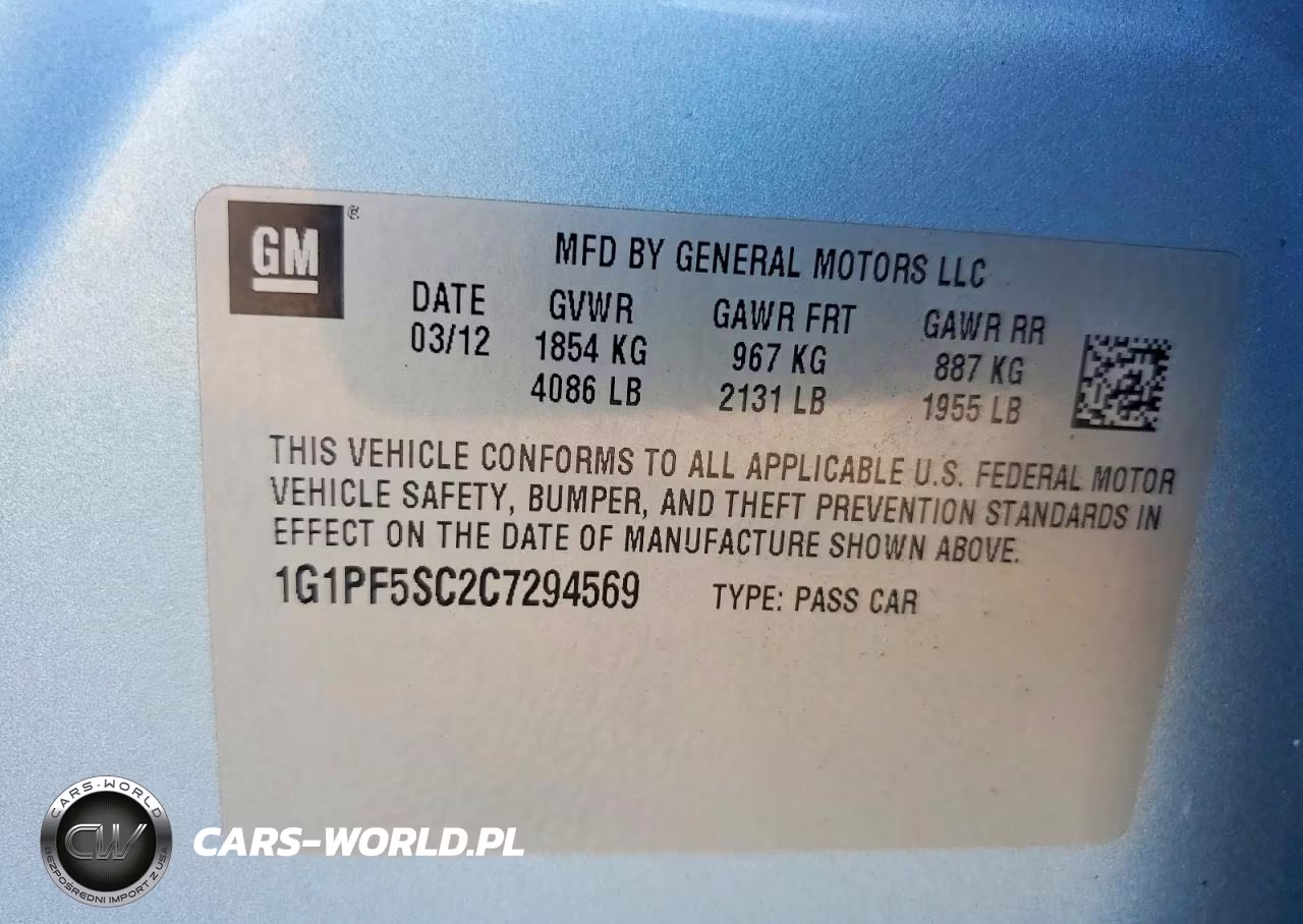 2012 Chevrolet Cruze Lt VIN:1G1PF5SC2C7294569 - 12