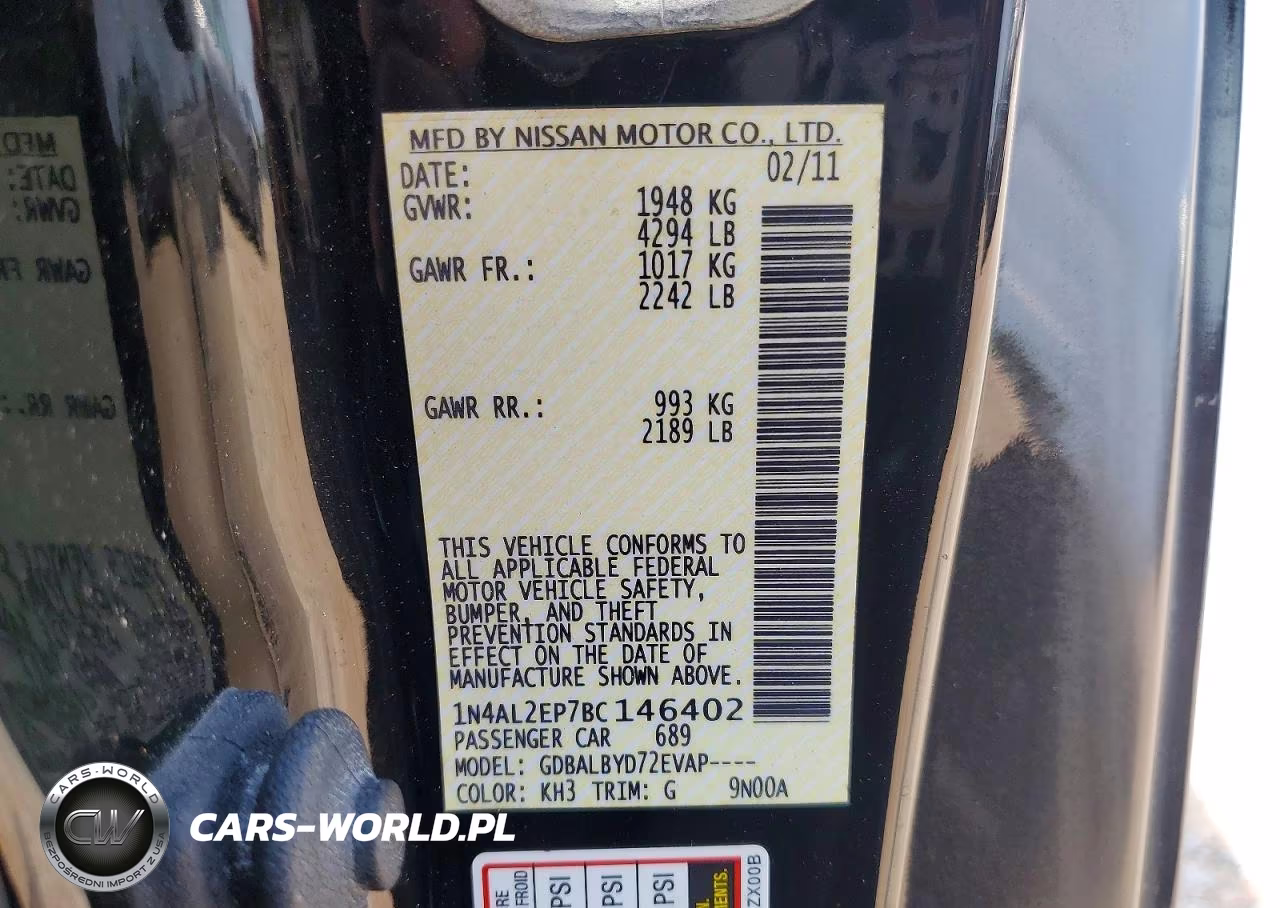 2011 Nissan Altima 2.5 S VIN:1N4AL2EP7BC146402 - 12