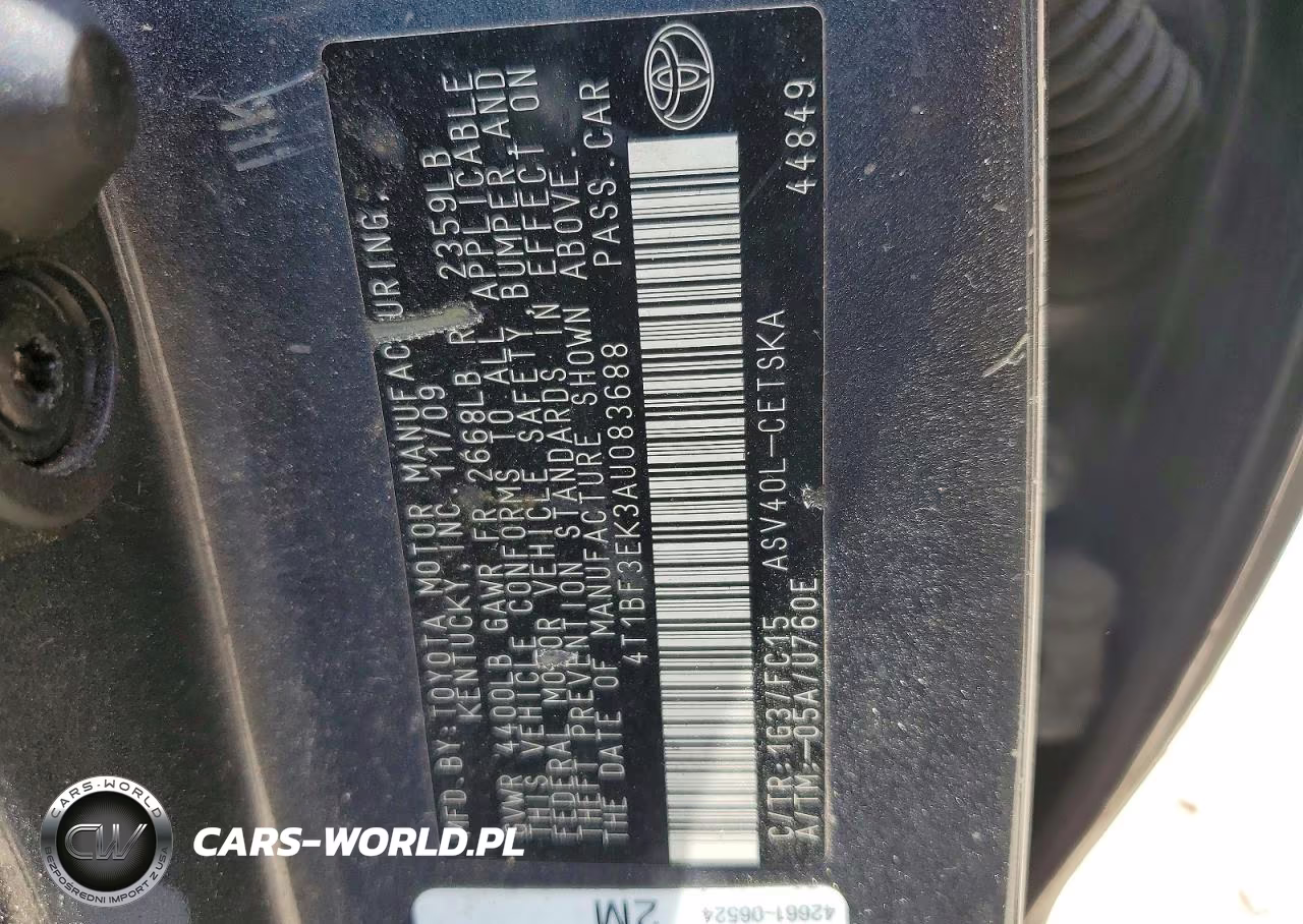 2010 Toyota Camry Se VIN:4T1BF3EK3AU083688 - 12