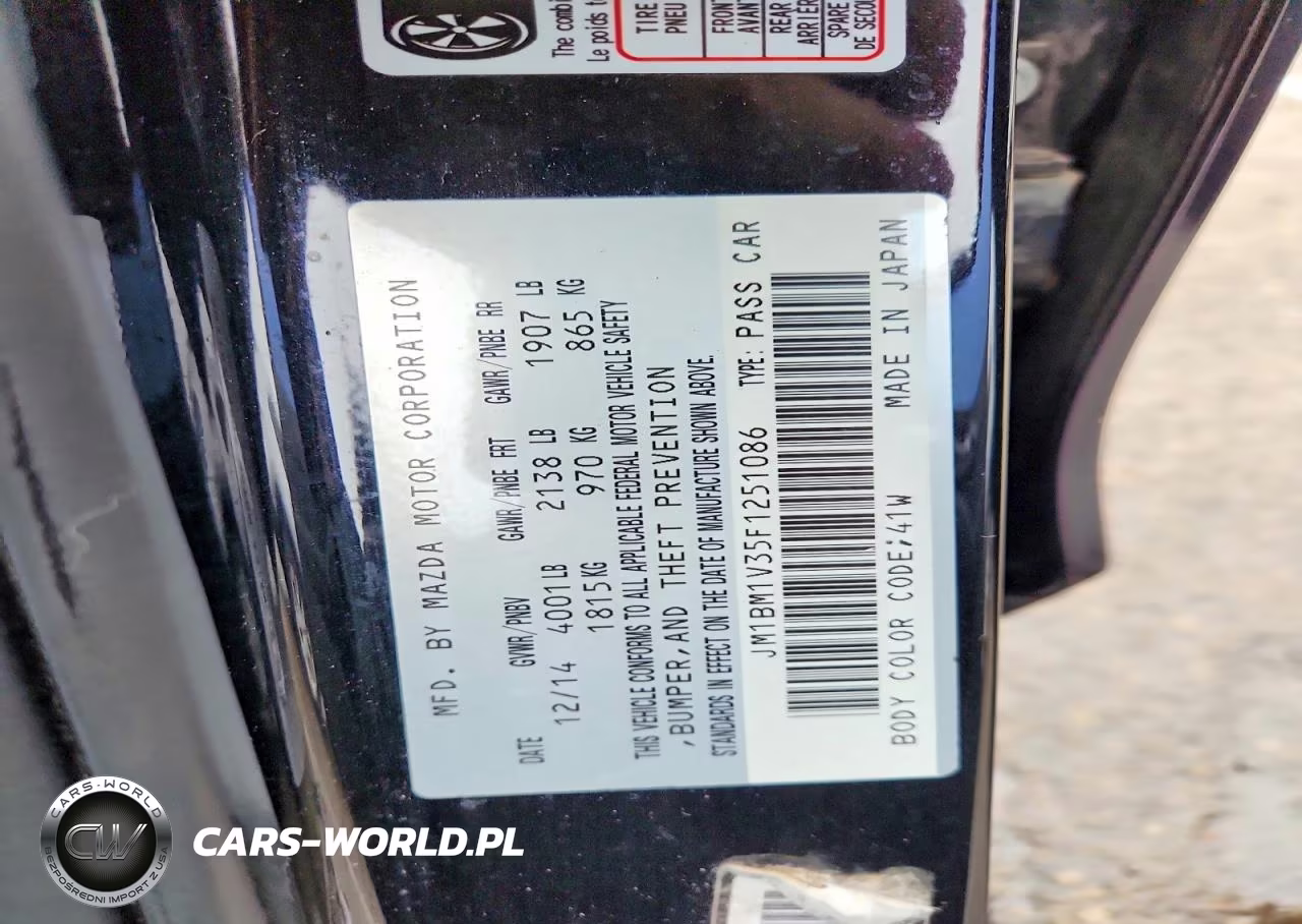 2015 Mazda 3 Touring VIN:JM1BM1V35F1251086 - 12