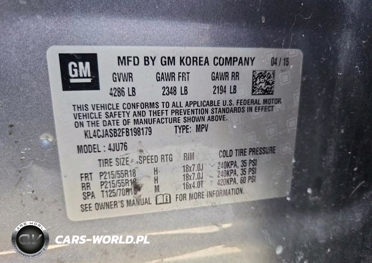 2015 Buick Encore VIN:KL4CJASB2FB198179 - 13