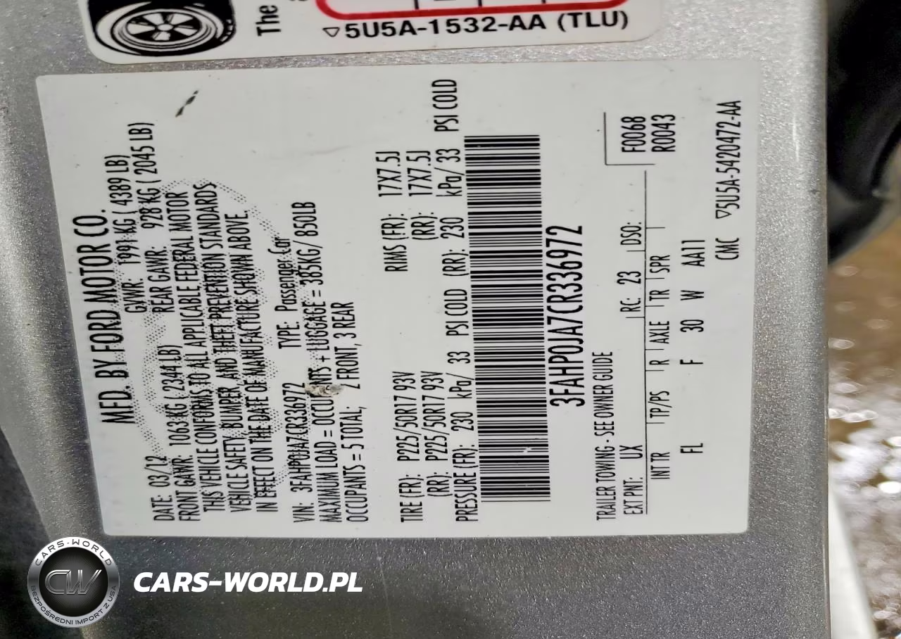 2012 Ford Fusion Sel VIN:3FAHP0JA7CR336972 - 12