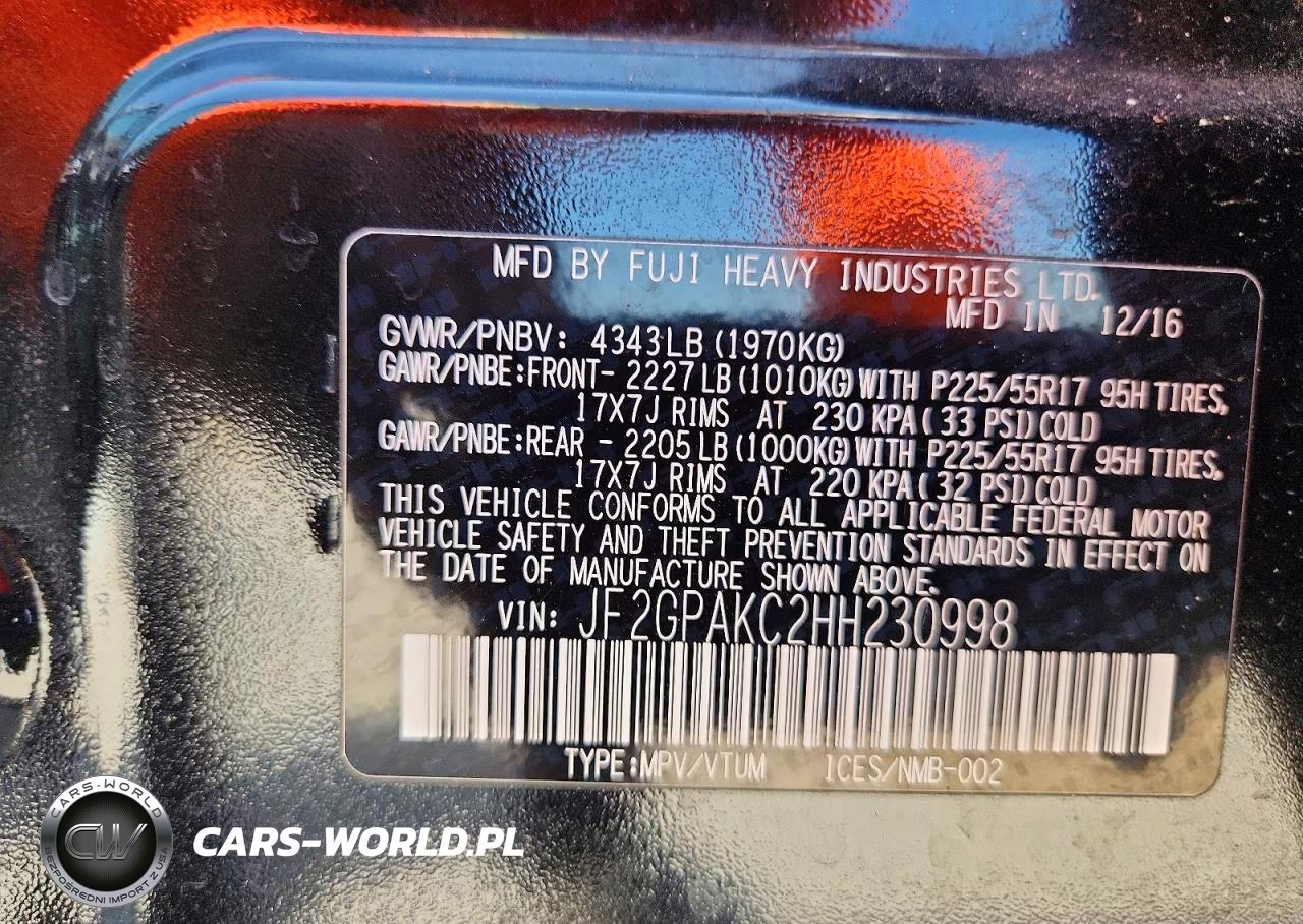 2017 Subaru Crosstrek Limited VIN:JF2GPAKC2HH230998 - 13