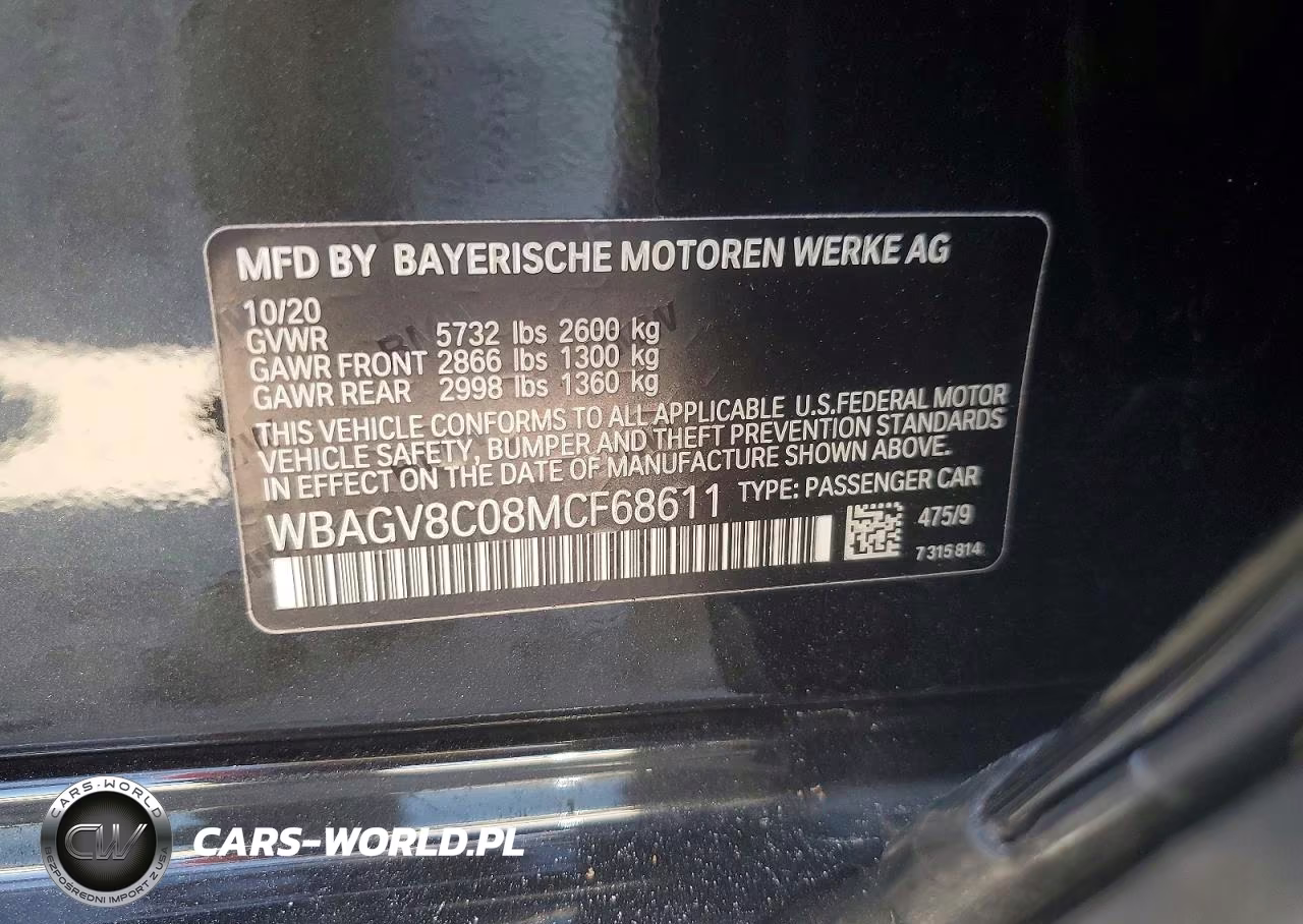 2021 BMW M850Xi VIN:WBAGV8C08MCF68611 - 12