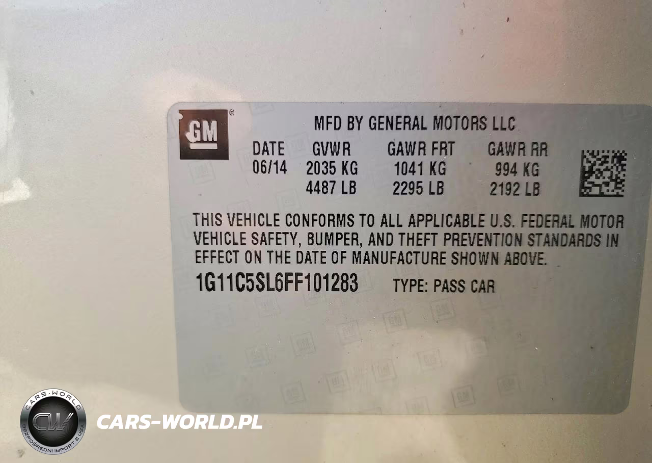 2015 Chevrolet Malibu 1Lt VIN:1G11C5SL6FF101283 - 12