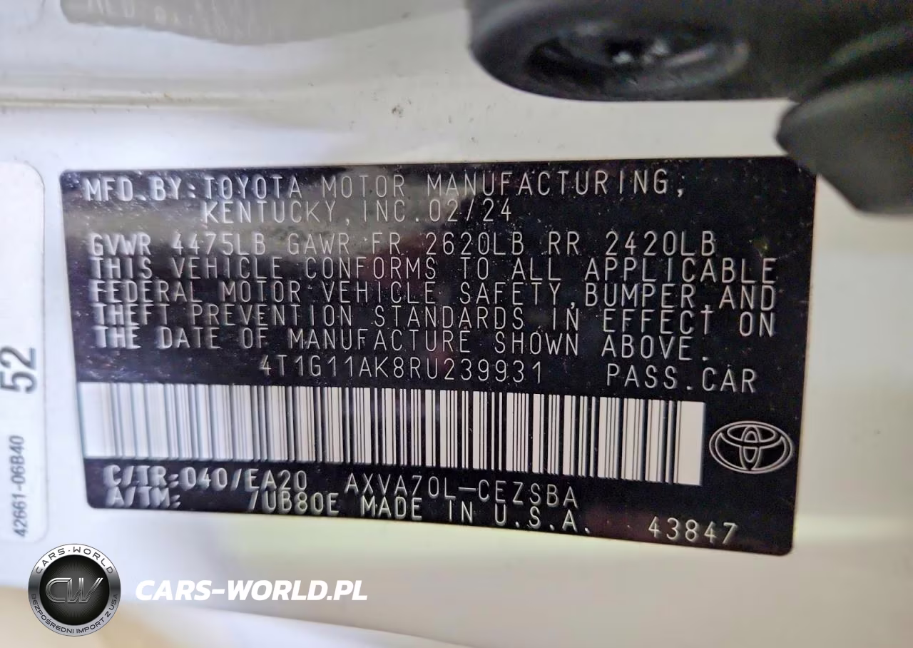 2024 Toyota Camry Se VIN:4T1G11AK8RU239931 - 12