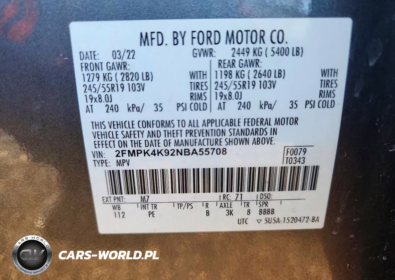 2022 Ford Edge Titanium VIN:2FMPK4K92NBA55708 - 14