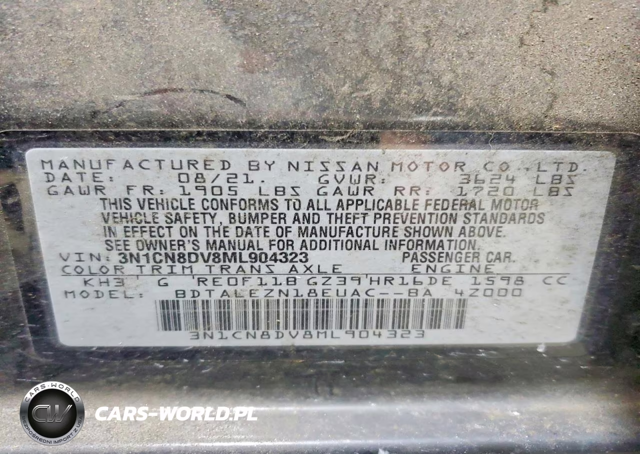 2021 Nissan Versa S VIN:3N1CN8DV8ML904323 - 13