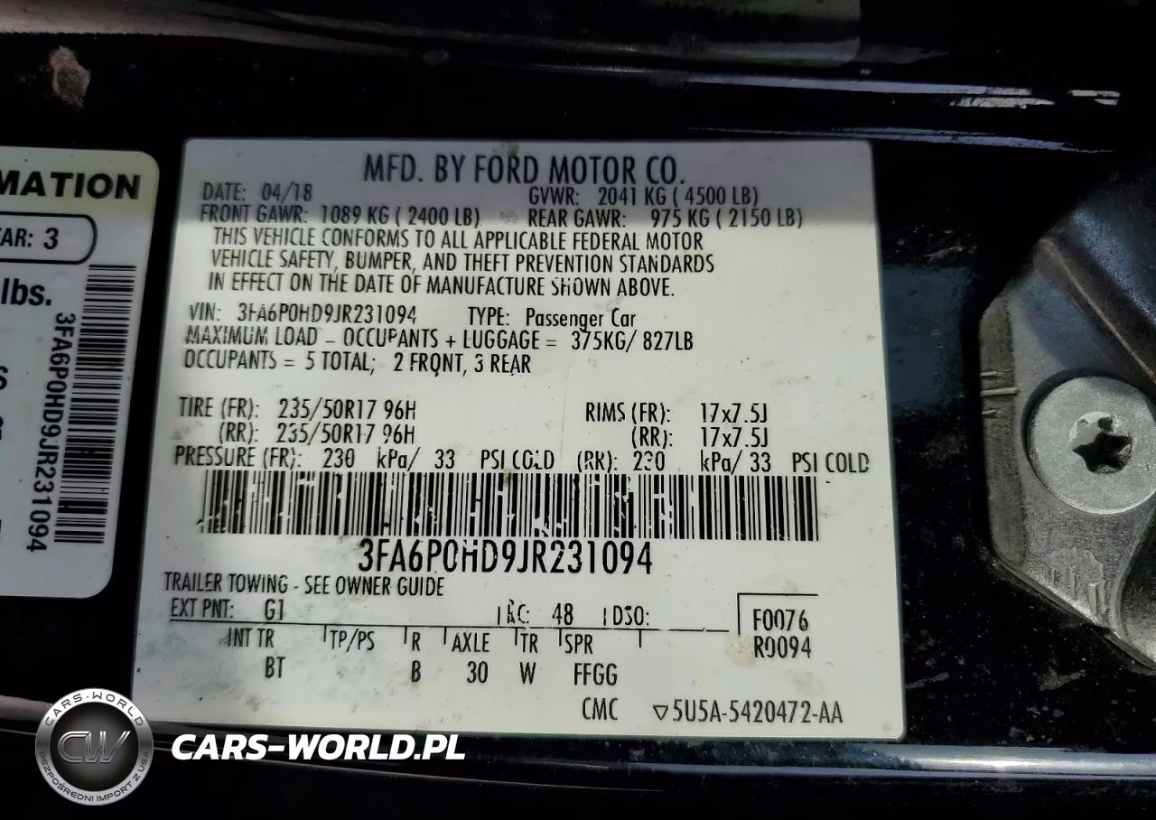 2018 Ford Fusion Se VIN:3FA6P0HD9JR231094 - 12