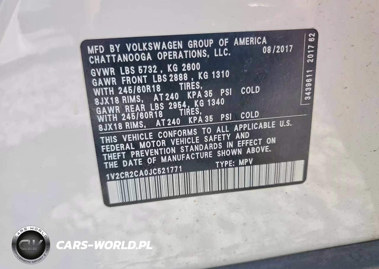 2018 Volkswagen Atlas Se VIN:1V2CR2CA0JC521771 - 13