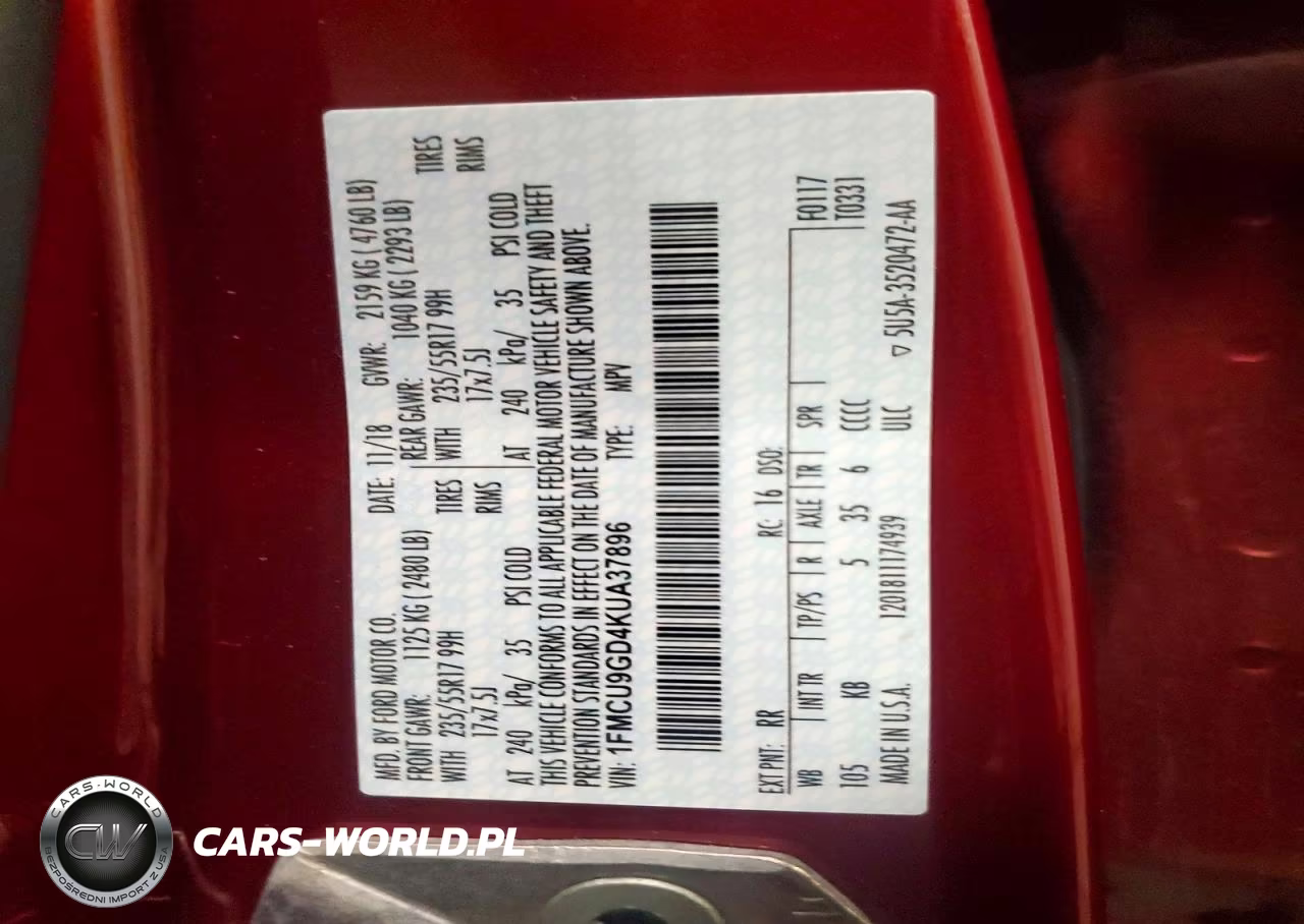 2019 Ford Escape Se VIN:1FMCU9GD4KUA37896 - 13