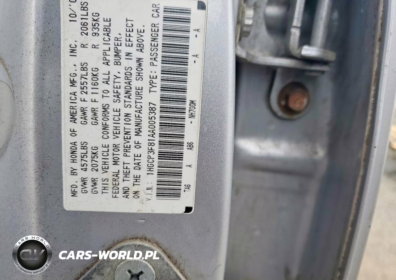 2010 Honda Accord 4D Exl VIN:1HGCP3F81AA005387 - 12