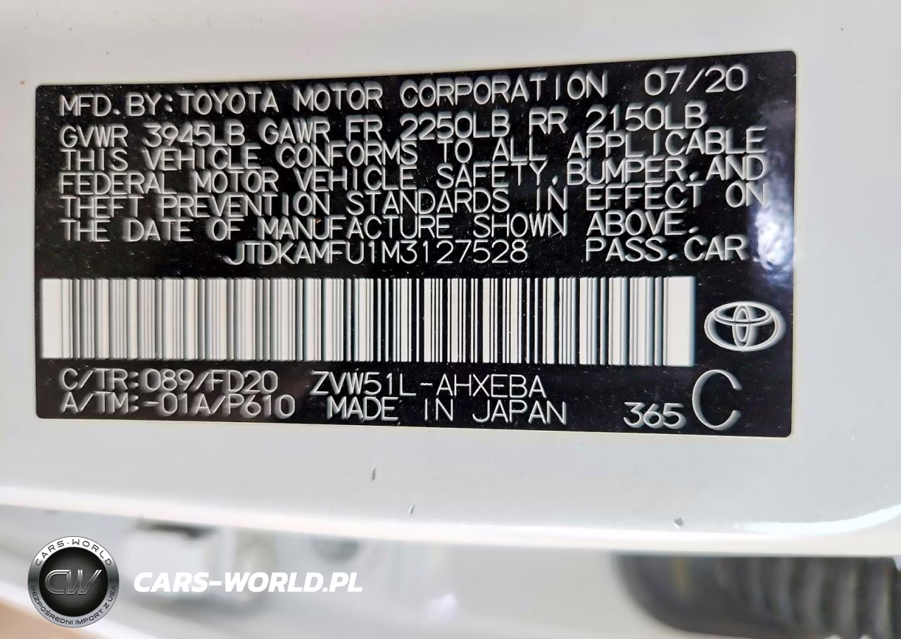 2021 Toyota Prius Le VIN:JTDKAMFU1M3127528 - 12