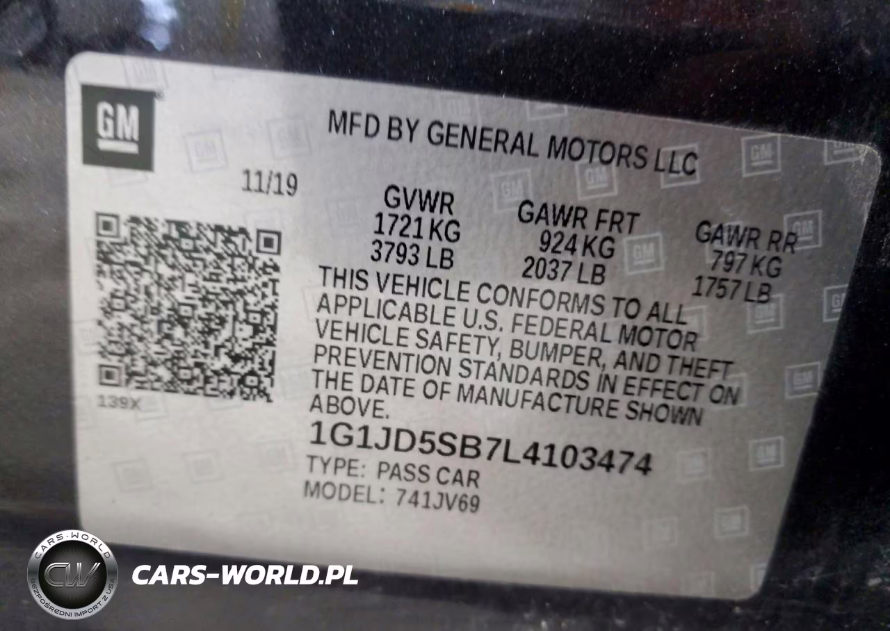 2020 Chevrolet Sonic Lt VIN:1G1JD5SB7L4103474 - 12