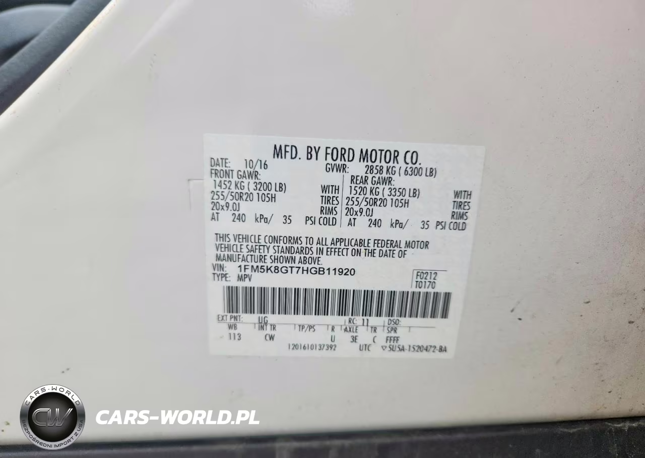 2017 Ford Explorer Sport VIN:1FM5K8GT7HGB11920 - 13
