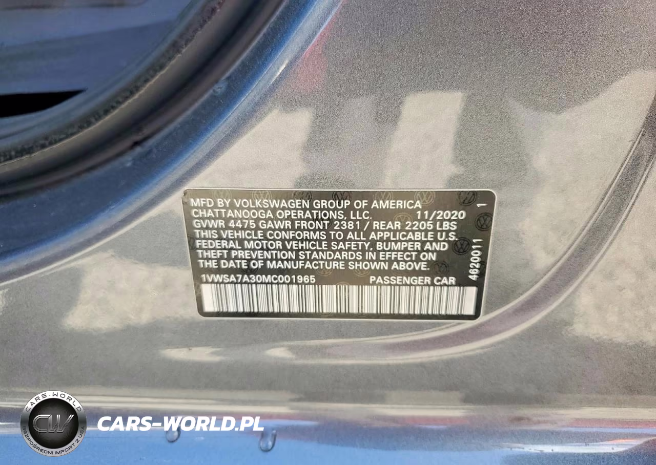 2021 Volkswagen Passat Se VIN:1VWSA7A30MC001965 - 12