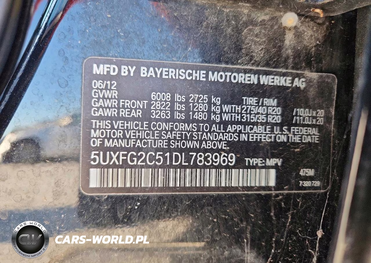 2013 BMW X6 xDrive35I VIN:5UXFG2C51DL783969 - 13