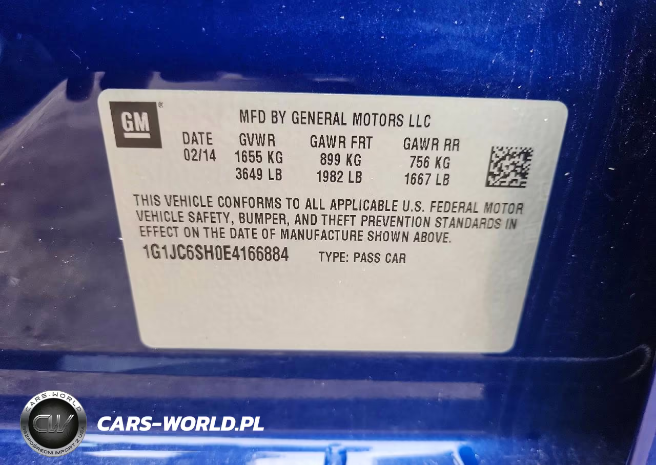 2014 Chevrolet Sonic Lt VIN:1G1JC6SH0E4166884 - 13