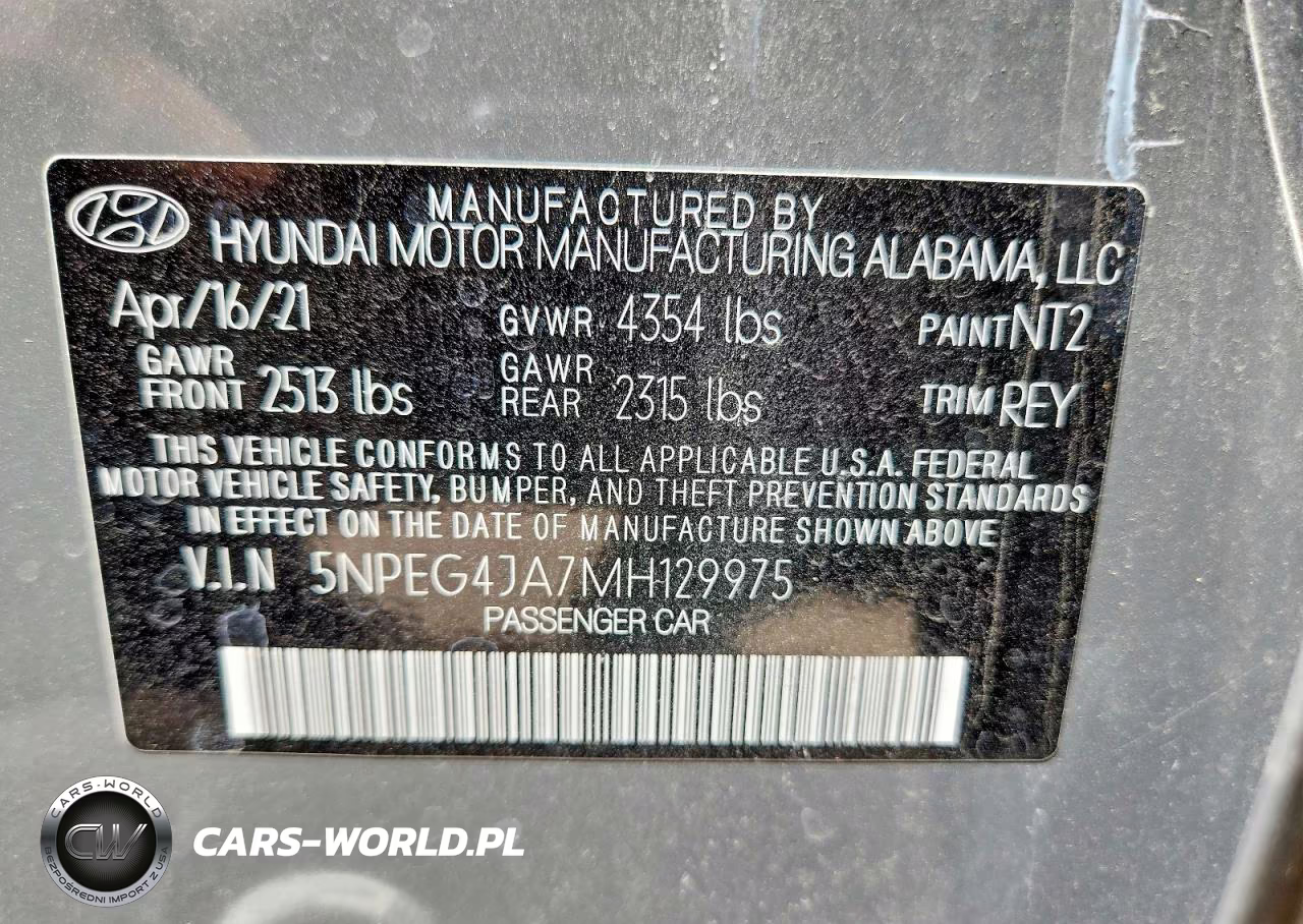 2021 Hyundai Sonata Se VIN:5NPEG4JA7MH129975 - 13
