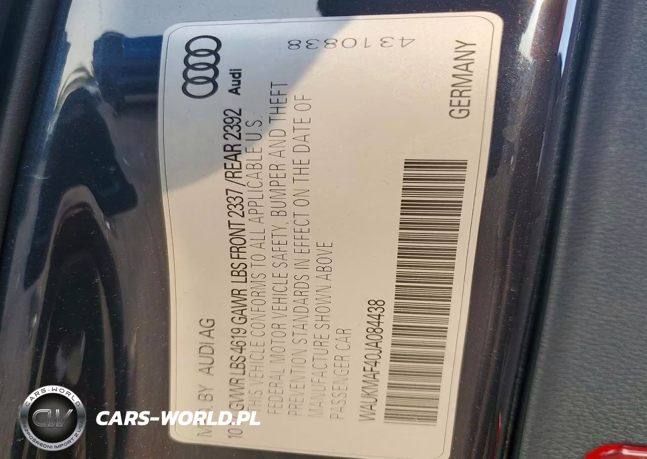2018 Audi A4 Premium VIN:WAUKMAF40JA084438 - 12
