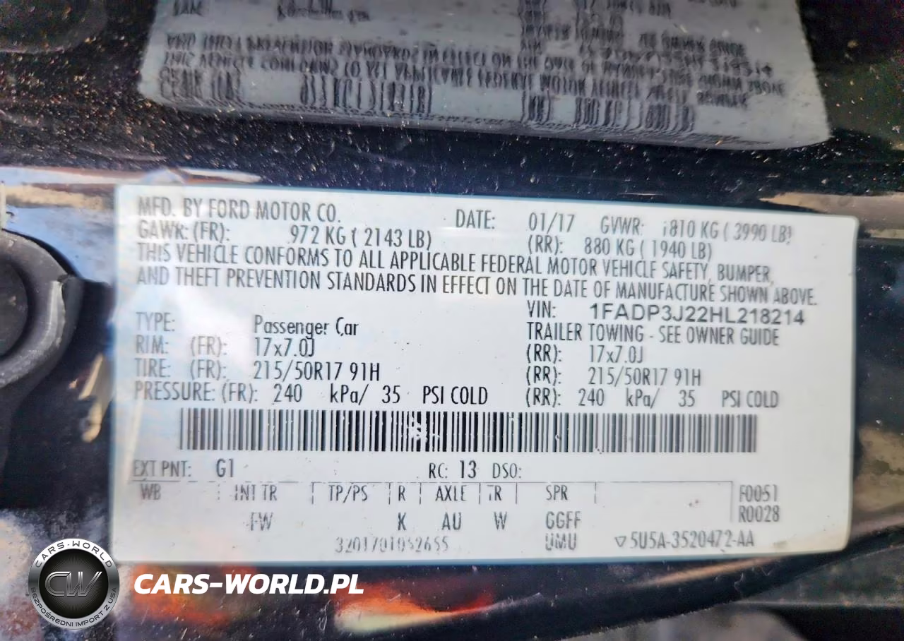 2017 Ford Focus Titanium VIN:1FADP3J22HL218214 - 12