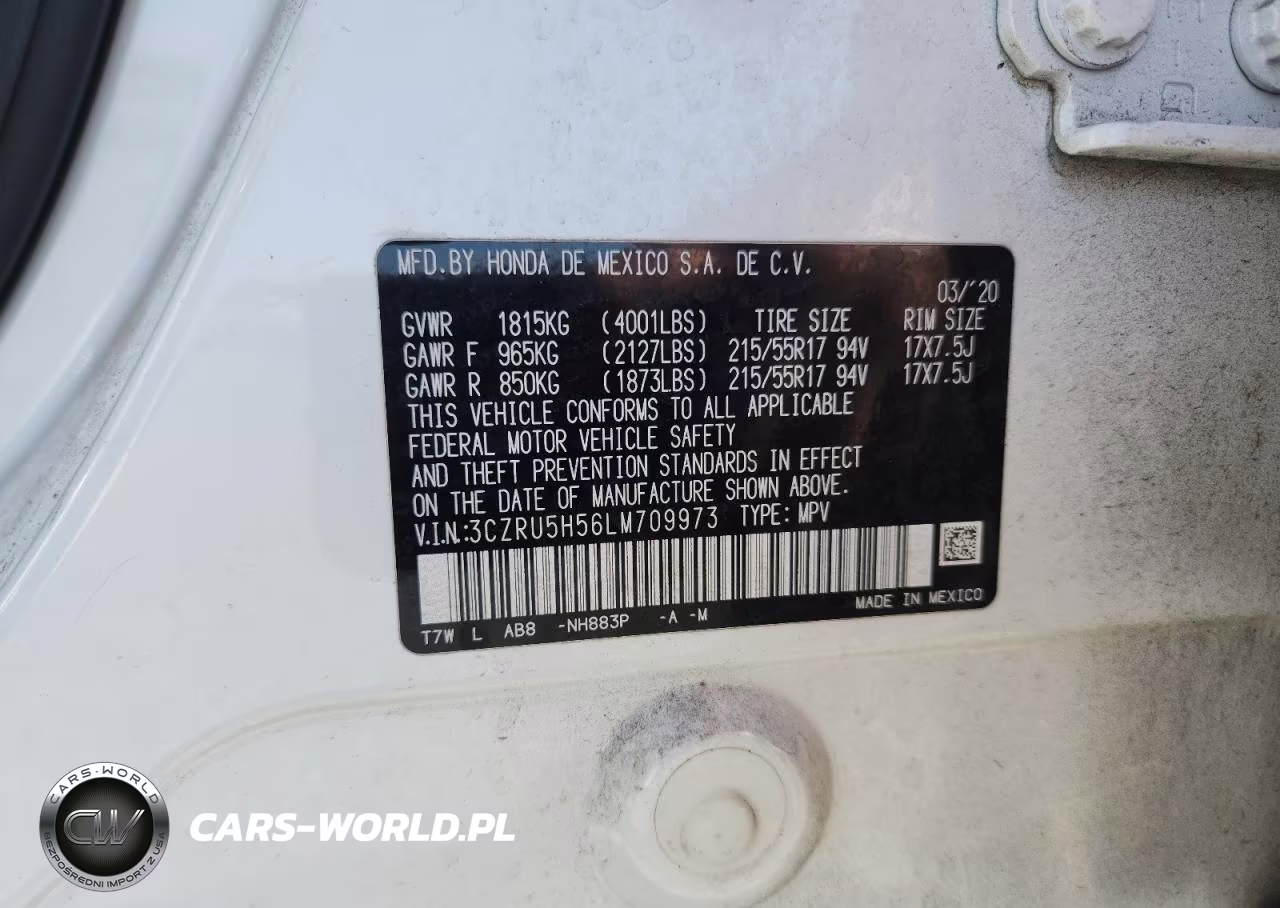2020 Honda Hr-V Ex VIN:3CZRU5H56LM709973 - 13