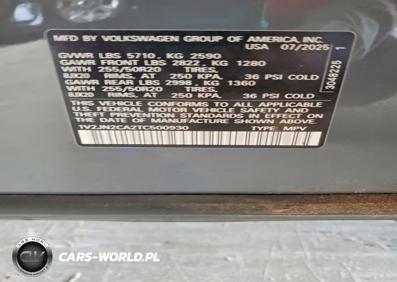 2026 Volkswagen Atlas Se VIN:1V2JN2CA2TC500930 - 14