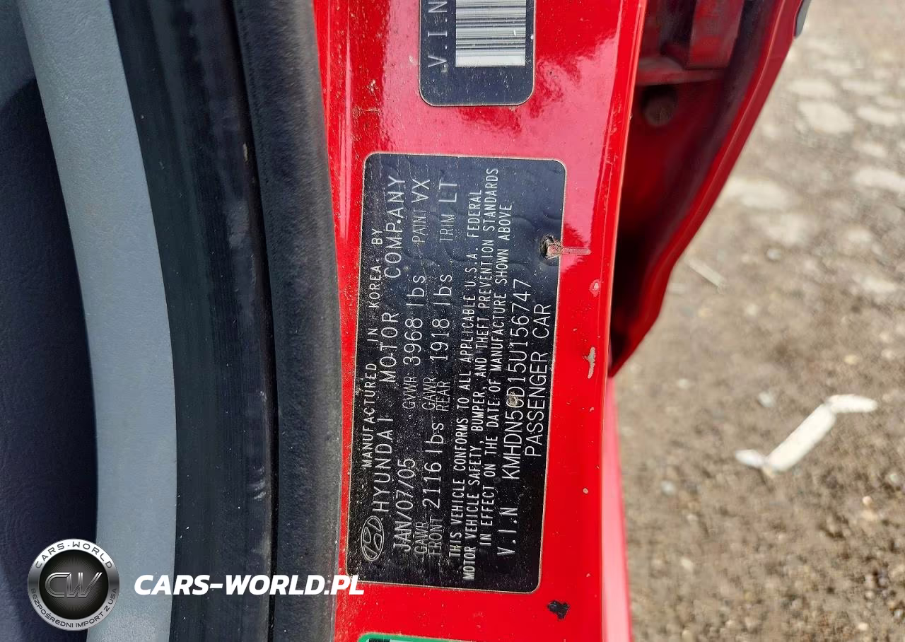 2005 Hyundai Elantra Gl VIN:KMHDN56D15U156747 - 12