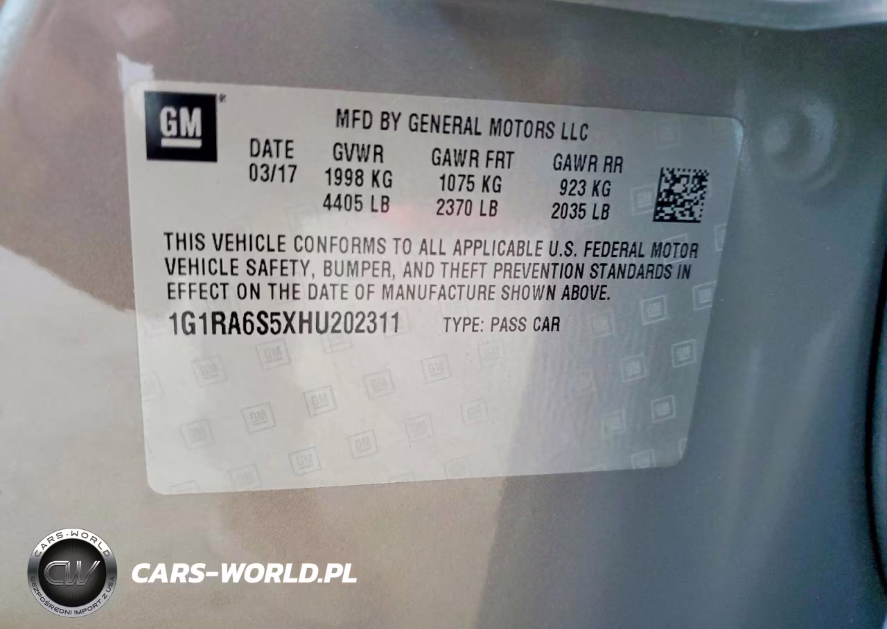 2017 Chevrolet Volt Lt VIN:1G1RA6S5XHU202311 - 12